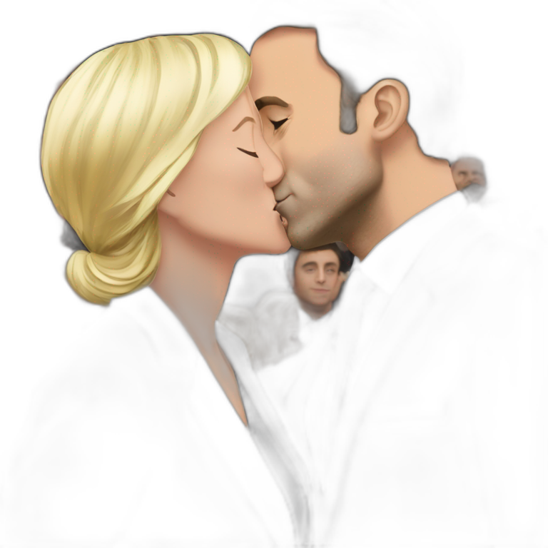 Macron Kissing Marine Lepen emoji
