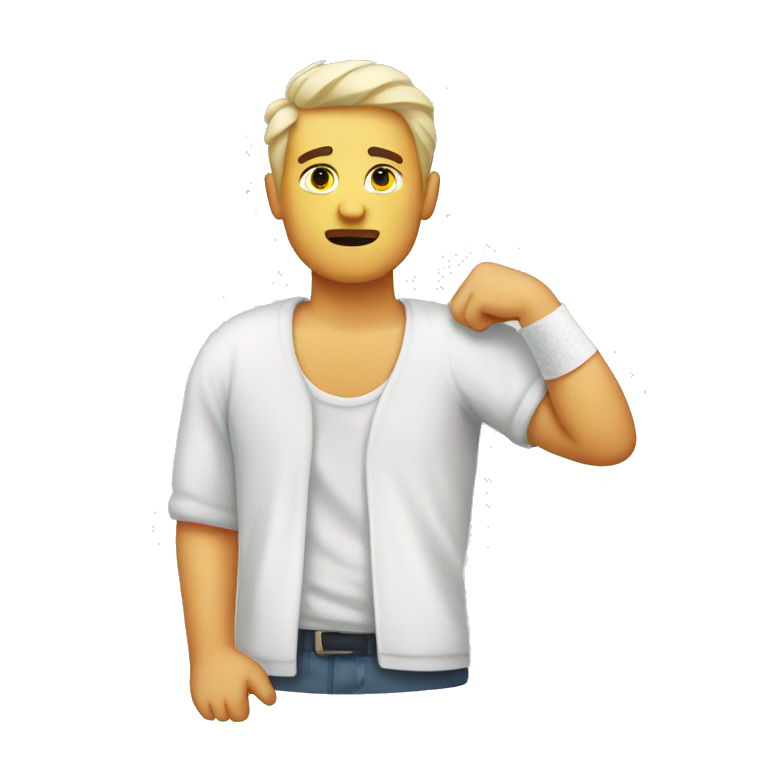 man with broken arm plaster emoji