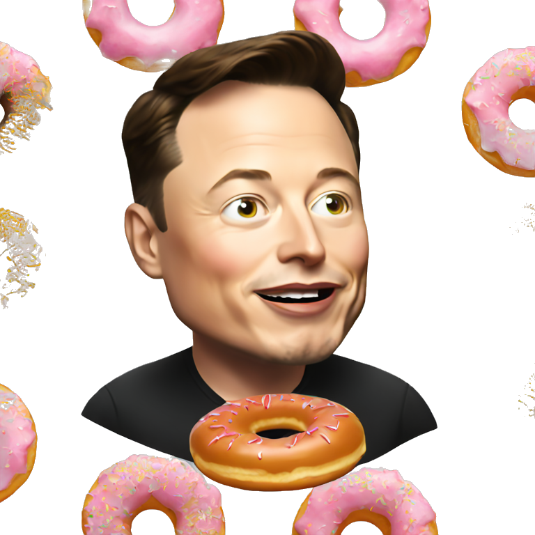 Elon Musk eat donut emoji