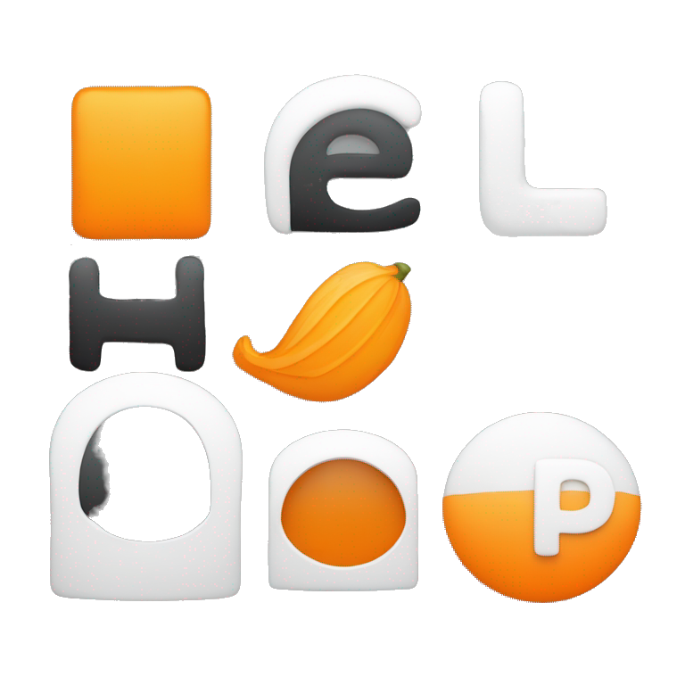 Un côté noir avec la lettre P en blanc et l’autre moitié en orange avec la lettre H en noir emoji