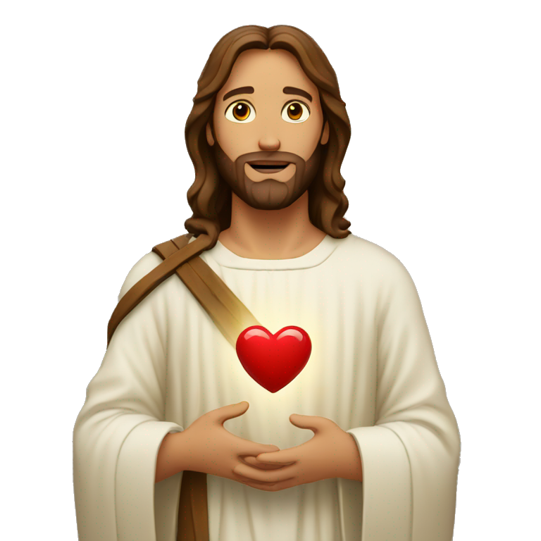 jesus holding heart emoji