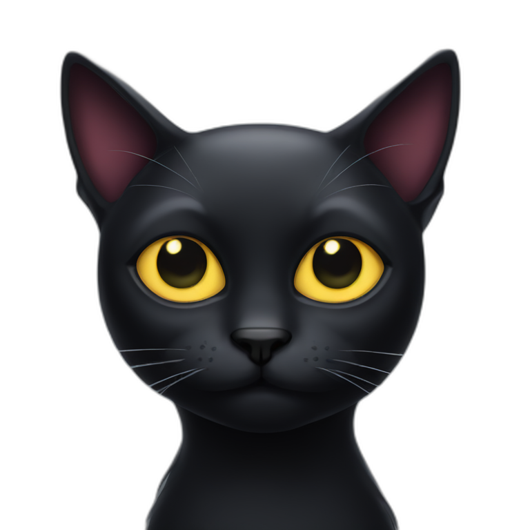 black cat with evil eyes emoji