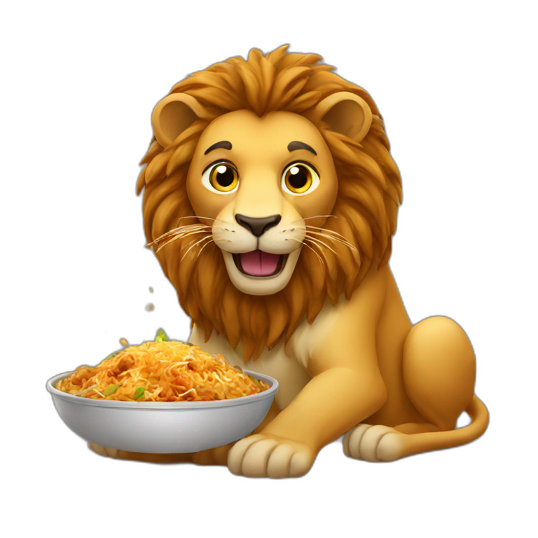 Lion eating biryani  emoji