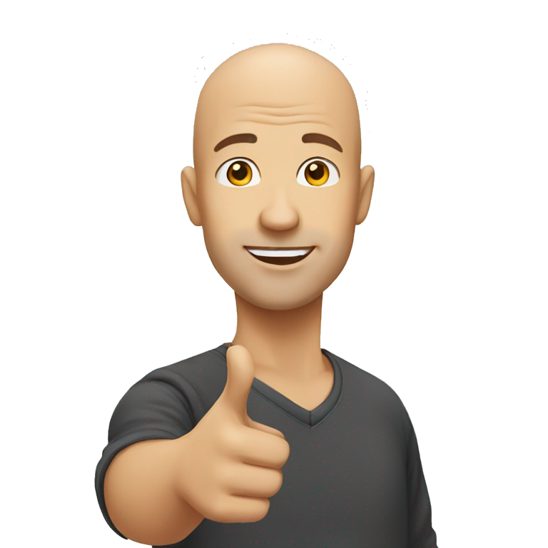 Bald guy looking and pointing right emoji