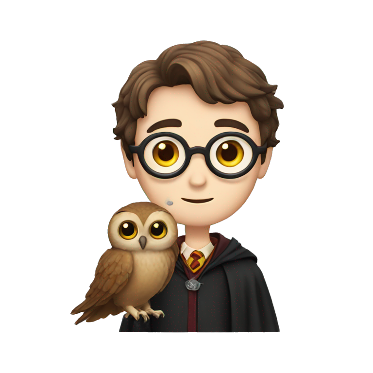 Harry Potter with an owl emoji