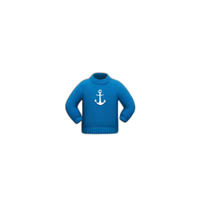 A blue jumper with a white anchor on it emoji