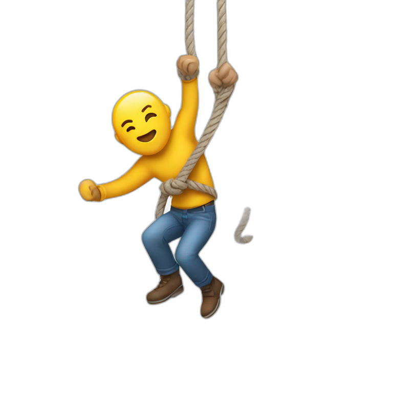 man grab by rope emoji