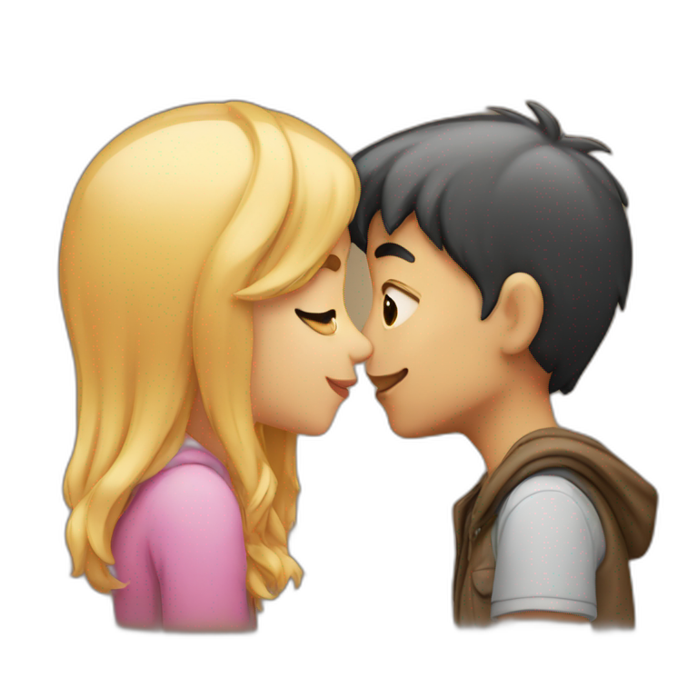 Girl boy kissing emoji