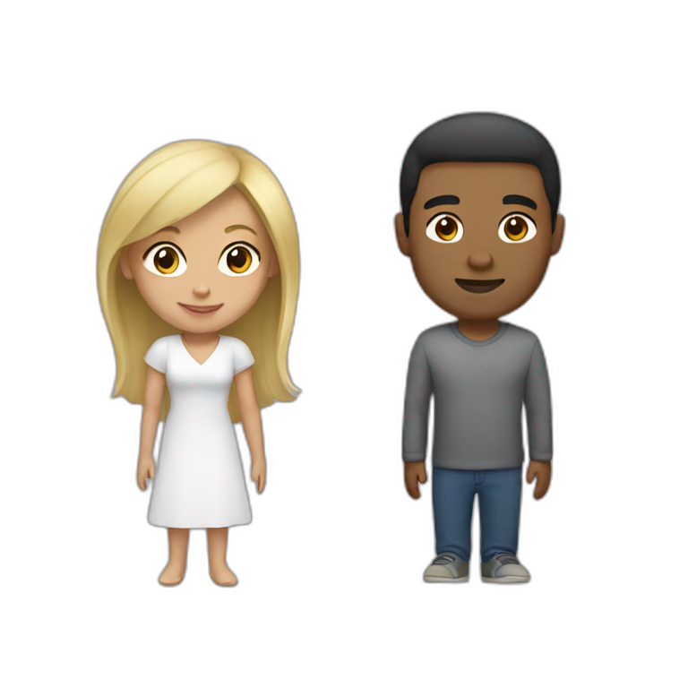 mixed race man and blonde woman emoji