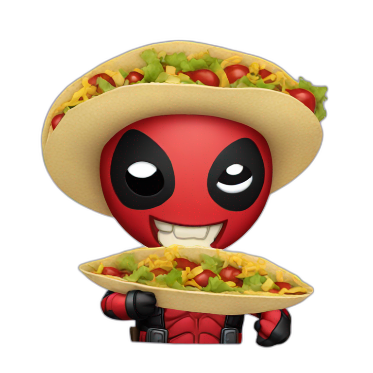 Deadpool eating tacos  emoji
