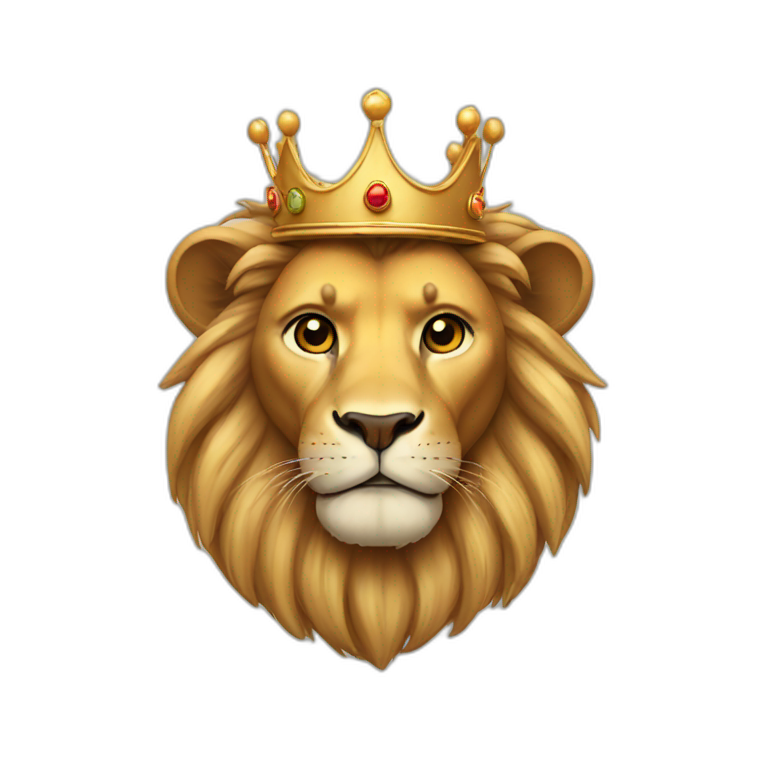 A lion in a crown emoji