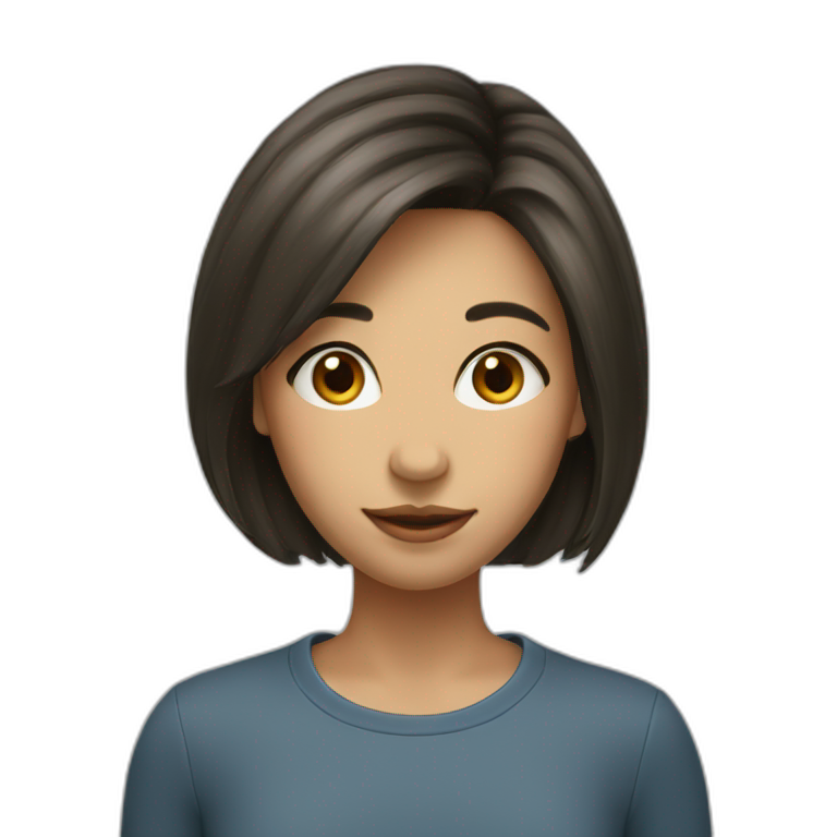 A girl with a big nose and short, beautiful hair emoji