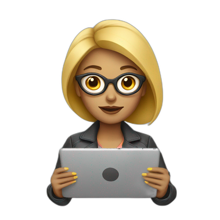 designer woman with tablet emoji