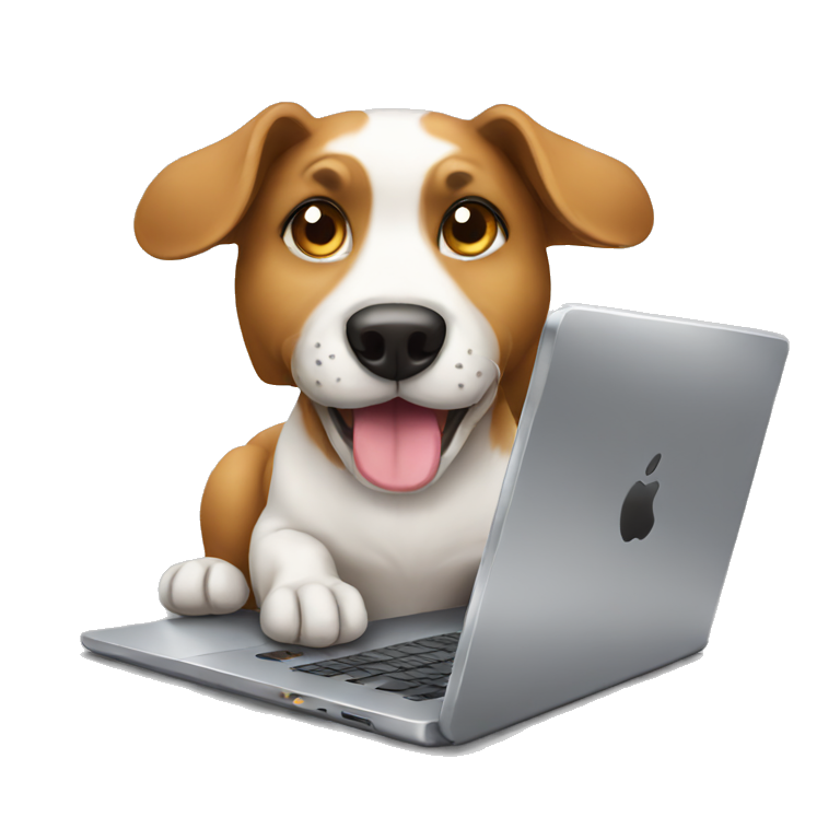 Dog using laptop emoji