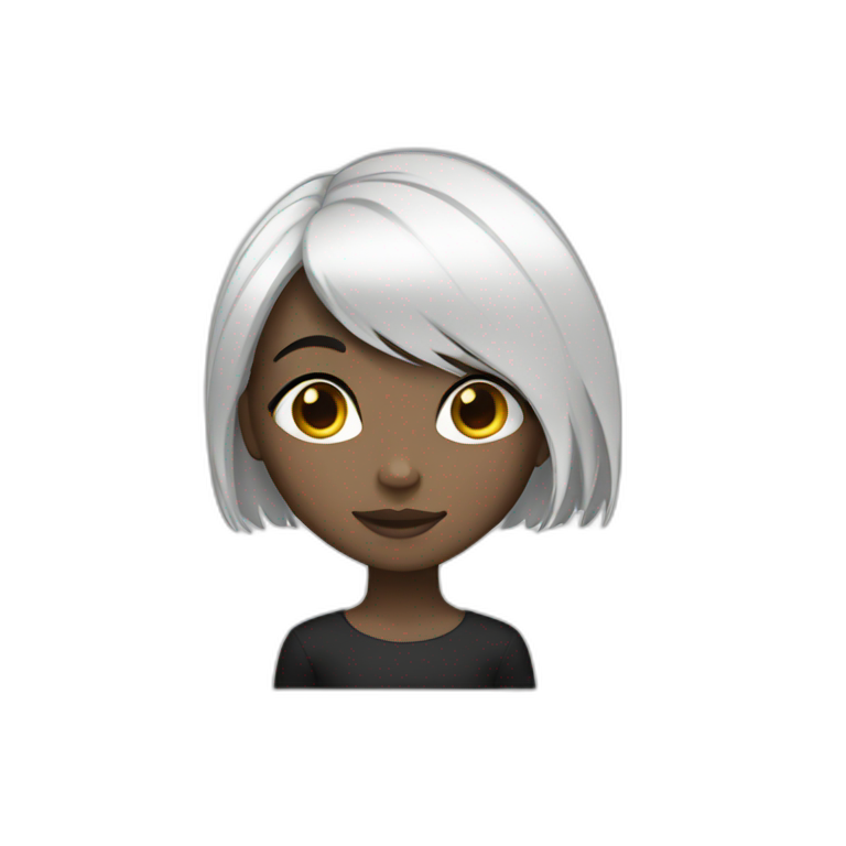 girl white and black hair emoji