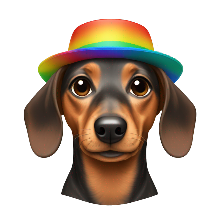 Dachshund rainbow propeller hat emoji