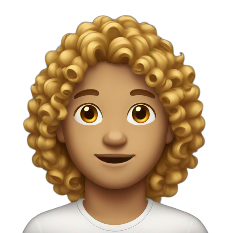 boy long curly hair emoji