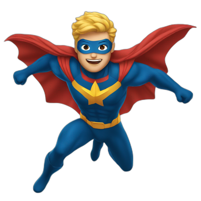 Superhero flying emoji