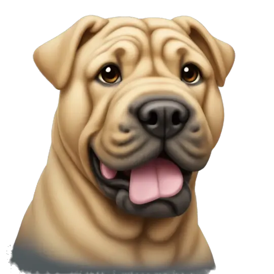 Shar pei face with big muzzle emoji AI Emoji Generator