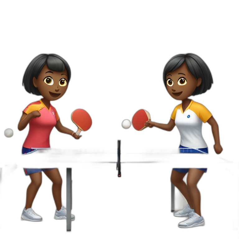 two women play table tennis emoji
