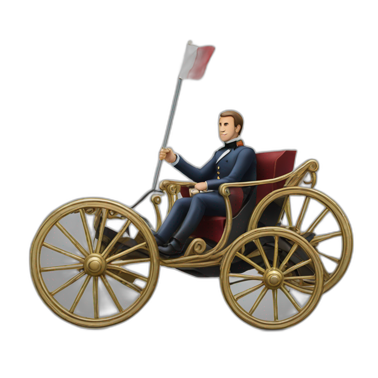 Macron sur chariot emoji