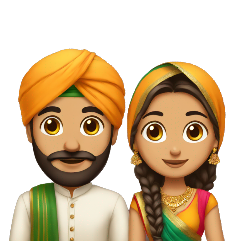 Punjabi couple emoji