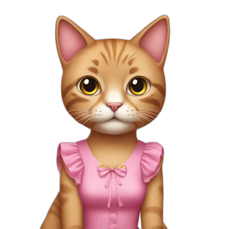 cat in pink dress emoji