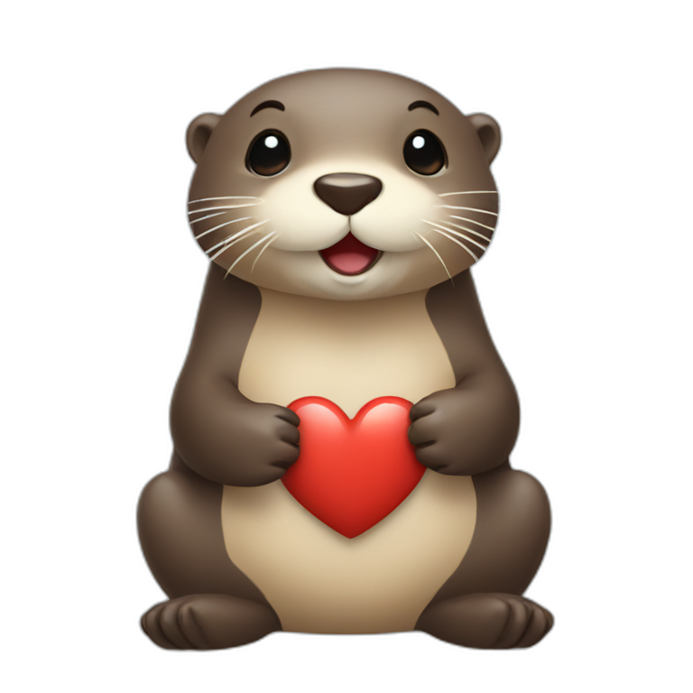otter with a heart emoji