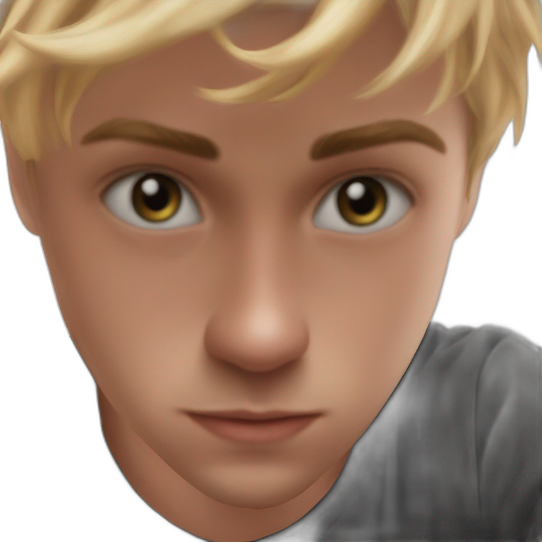 blonde boy in black shirt emoji