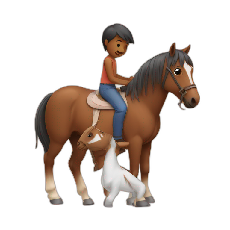 Horse with baby human emoji
