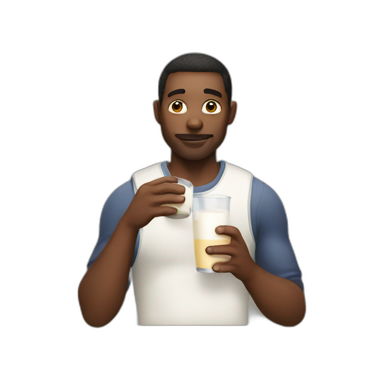 Man drinking milk emoji