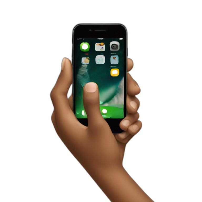 iPhone with boy hand emoji