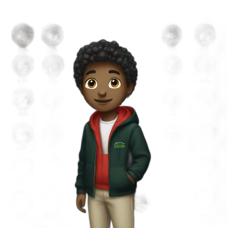 Black boy using lacoste hoodie emoji