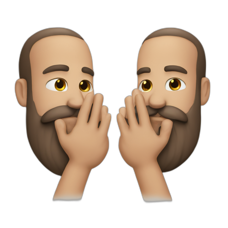 man with large nose and beard rubbing hands together emoji