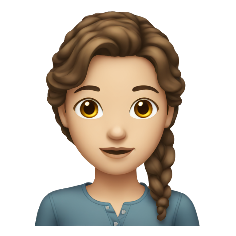 girl with brown hair and brown eyes  emoji