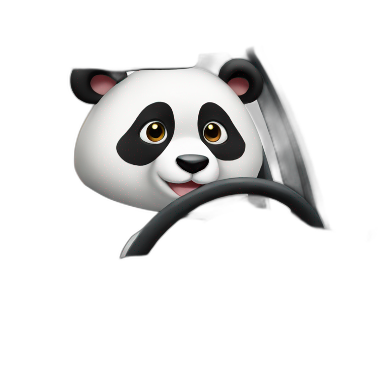 Panda driving car emoji
