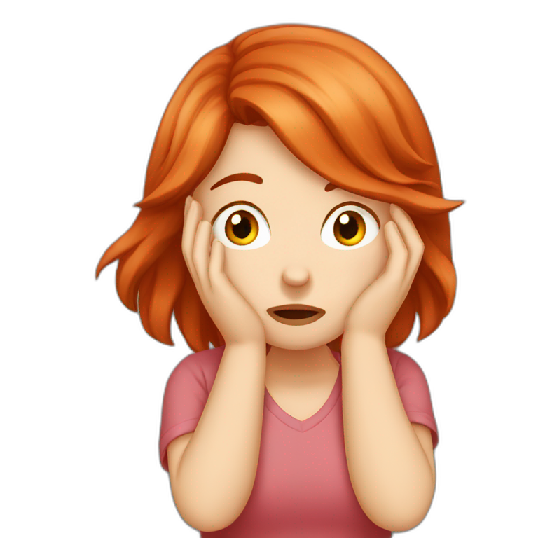 Red-haired girl facepalm emoji
