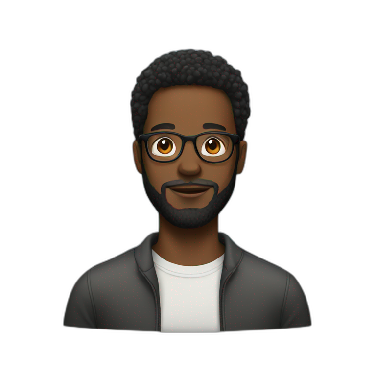 young black man with glasses and long beard emoji