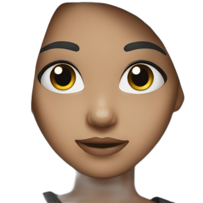 girl black and white hair emoji