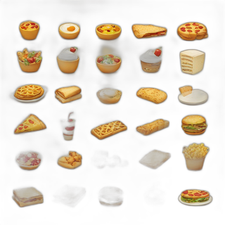 A list of happy food icons emoji