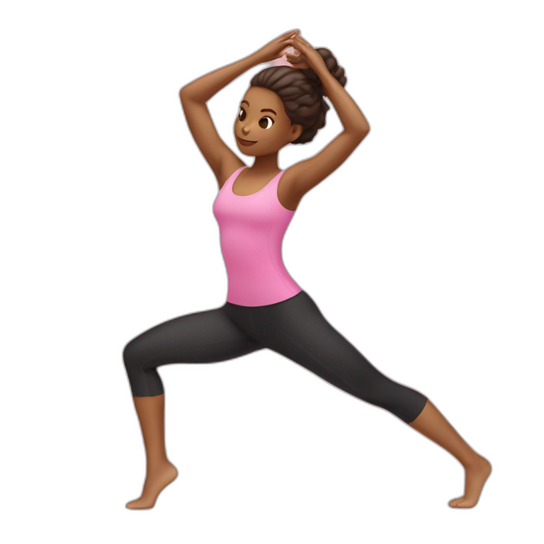 pilates girl in pink pilates pose emoji