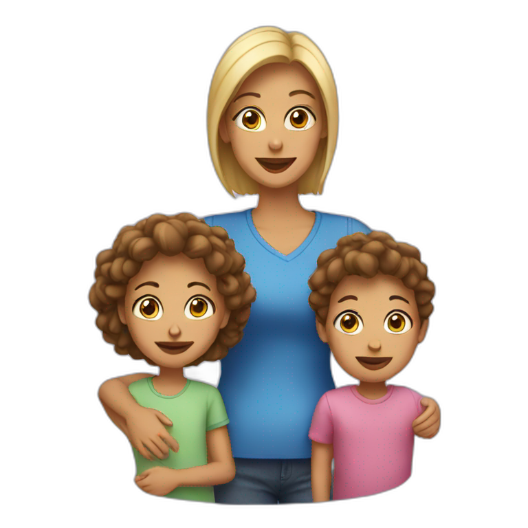 mom 2 kids emoji