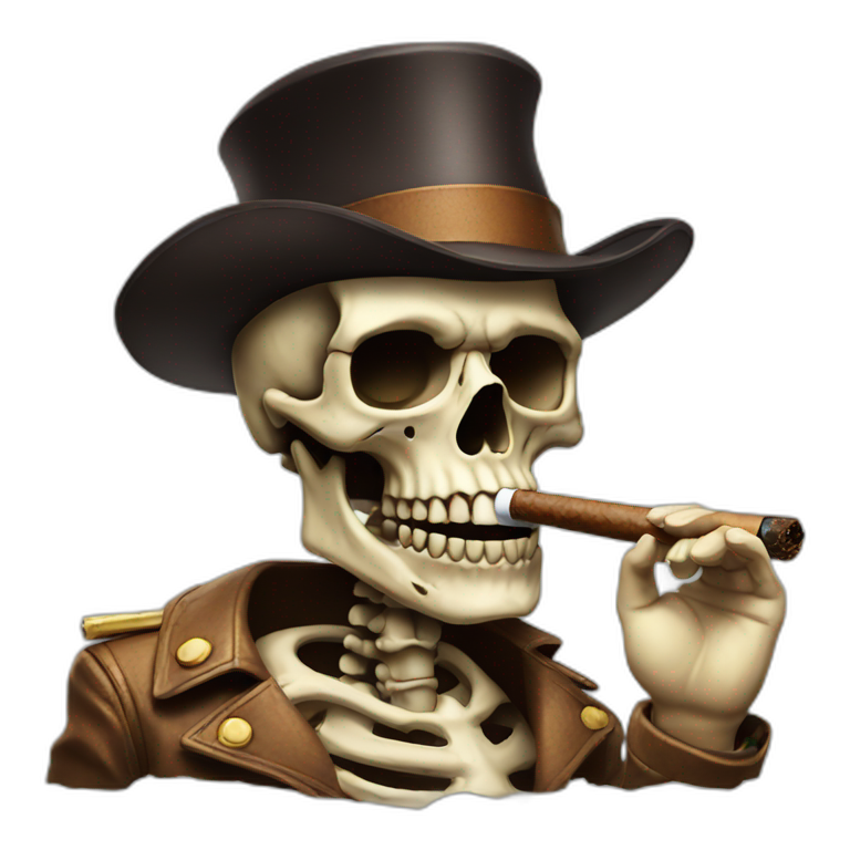 skull smoking a cigar emoji
