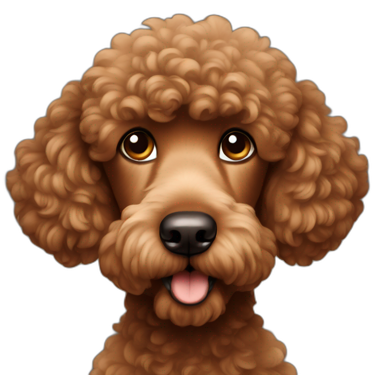 Shy brown poodle emoji