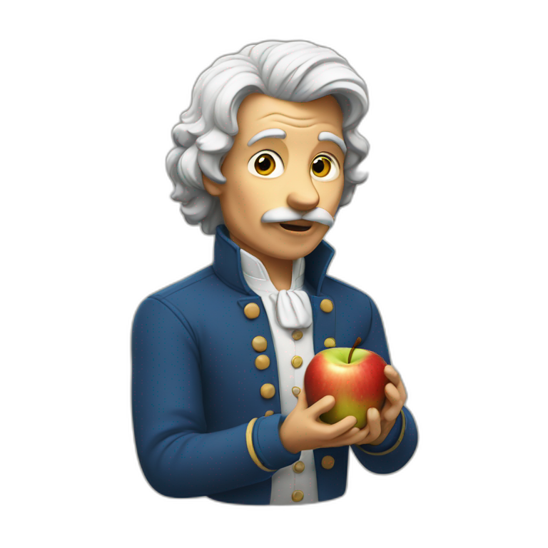 Newton eating apple emoji