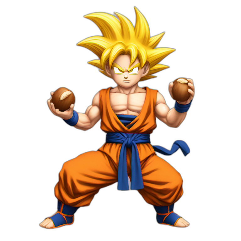 Goku Holding Nuts emoji