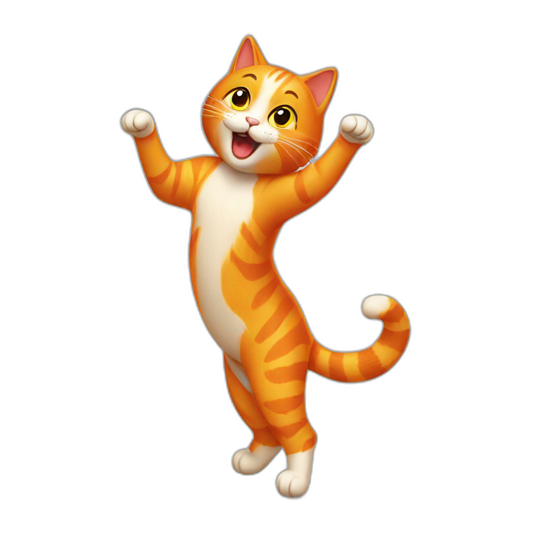 Orange cat dancing emoji