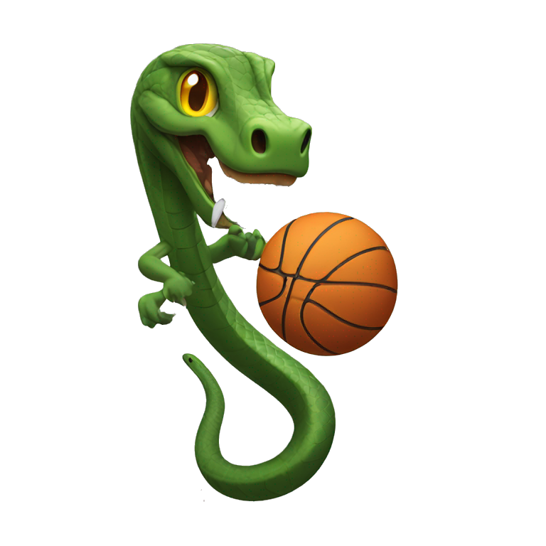 Snake playing basketball emoji