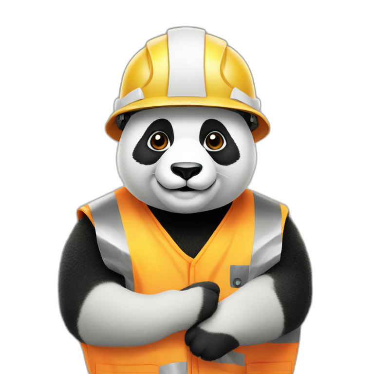 panda with construction helmet emoji