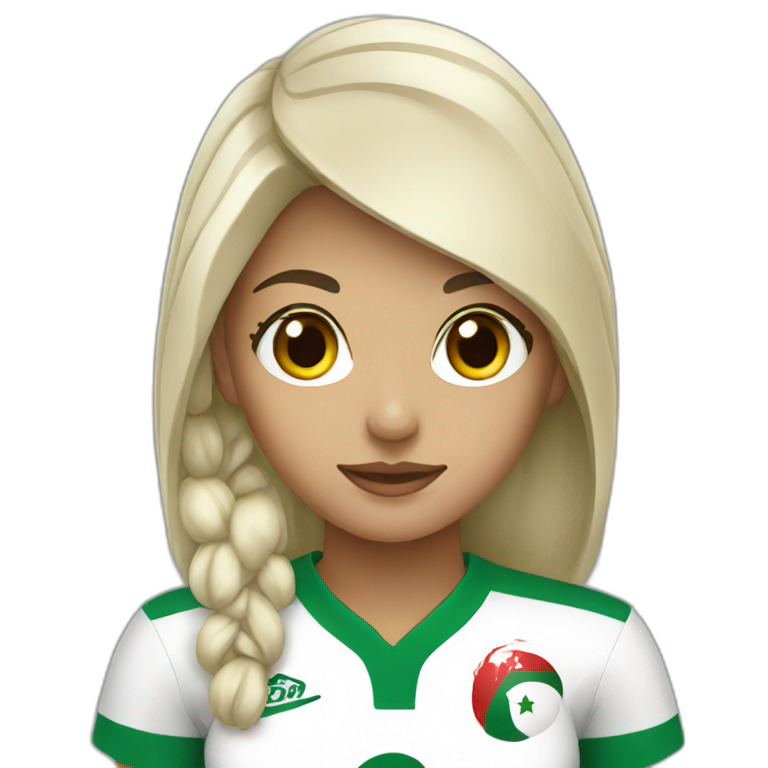 Woman with Algeria jersey emoji